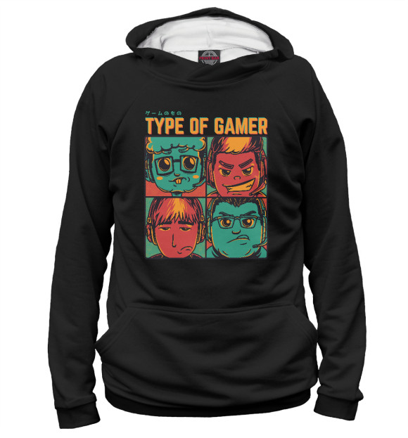 Мужское худи с изображением Type of gamer цвета Белый