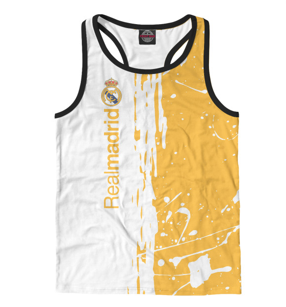 Мужская майка-борцовка с изображением Real Madrid цвета Белый