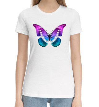 Хлопковая футболка для девочек Бабочка