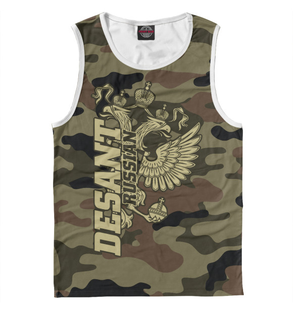 Мужская майка с изображением Воздушно Десантные Войска цвета Белый