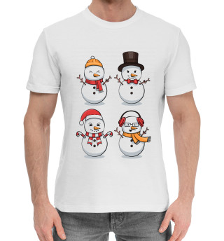 Хлопковая футболка для мальчиков Снеговики