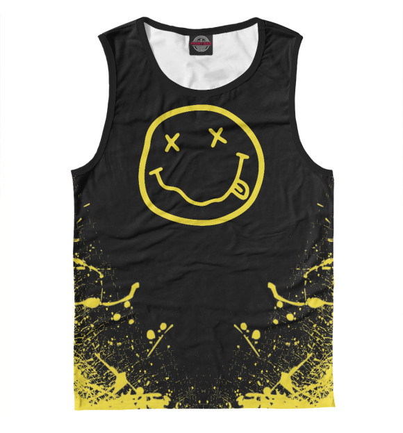 Мужская майка с притом Nirvana цвета Белый Мужская майка с изображением Nirvana цвета Белый