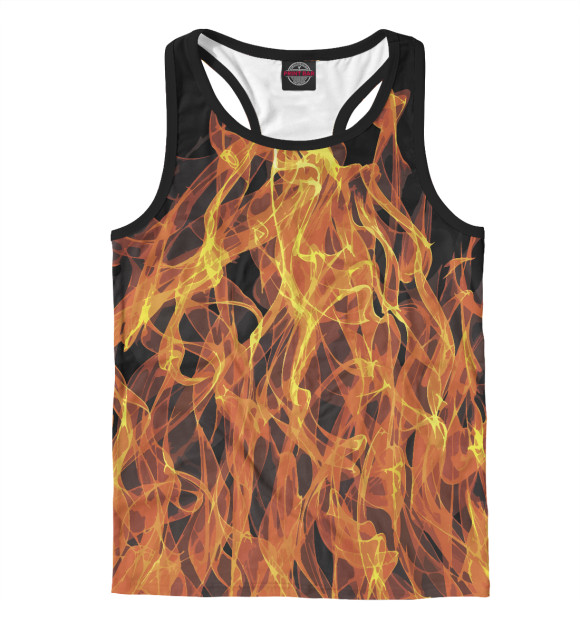 Мужская майка-борцовка с изображением Flame цвета Белый