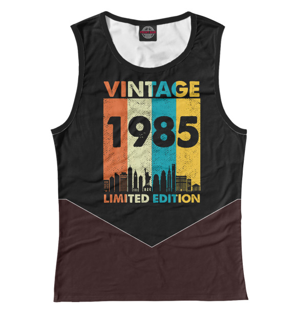 Майка для девочки с изображением Vintage 1985 цвета Белый