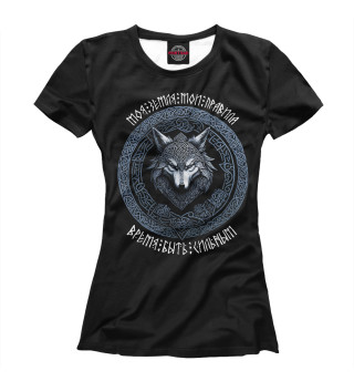 Женская футболка Лютый волк / Моя земля - мои правила