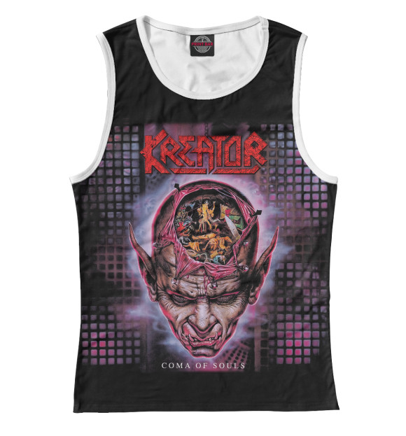 Майка для девочки с притом Kreator цвета Белый Майка для девочки с изображением Kreator цвета Белый