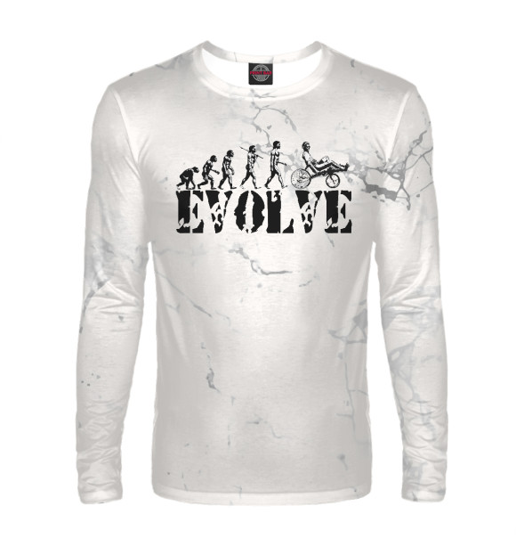 Мужской лонгслив с изображением Recumbent Bicycle Evolution цвета Белый