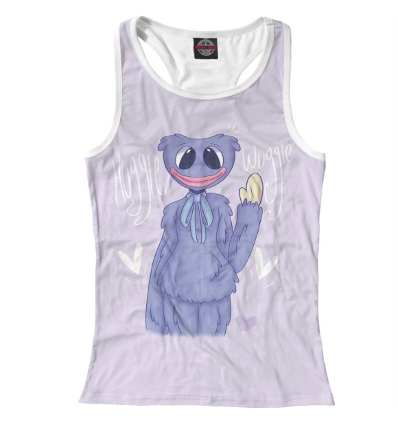 Женская майка-борцовка с изображением Poppy Playtime Хагги Вагги цвета Белый