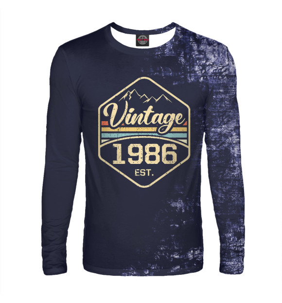 Мужской лонгслив с изображением Vintage 1986 Est. Retro цвета Белый