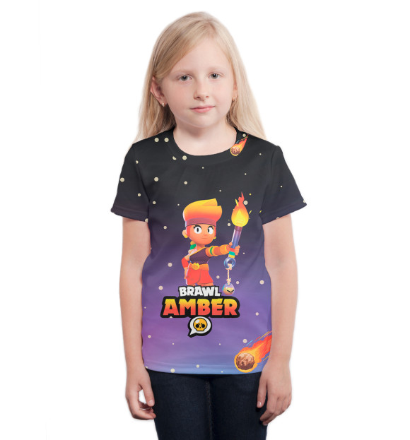 Футболка для девочек с изображением Brawl Stars цвета Белый