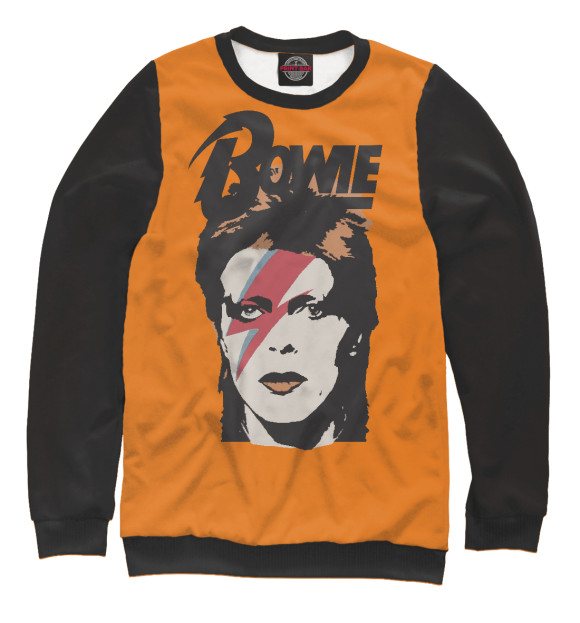 Мужской свитшот с изображением David Bowie цвета Белый