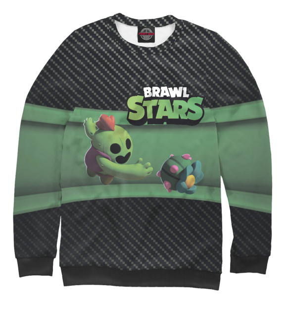 Свитшот для девочек с изображением Brawn Stars Spike цвета Белый