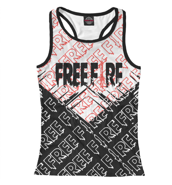 Женская майка-борцовка с изображением Garena Free Fire цвета Белый