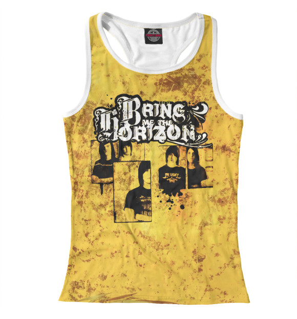 Женская майка-борцовка с изображением Bring Me the Horizon альбом цвета Белый