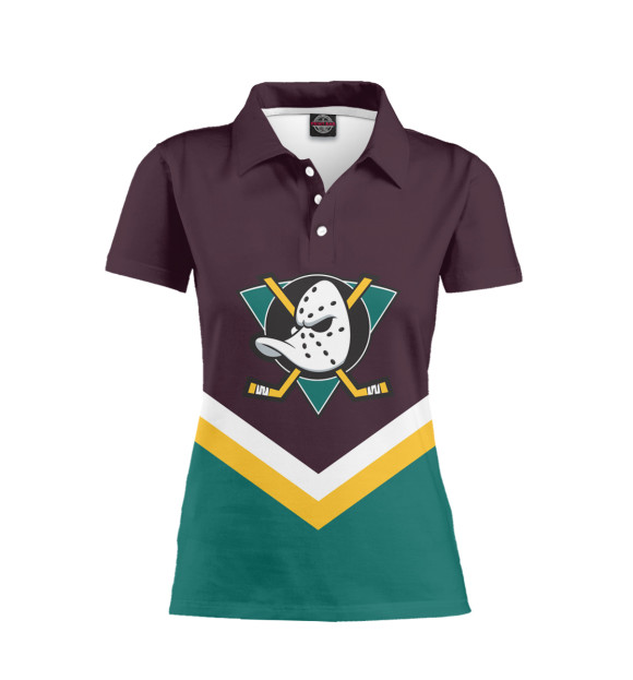 Женское поло с изображением Anaheim Ducks цвета Белый