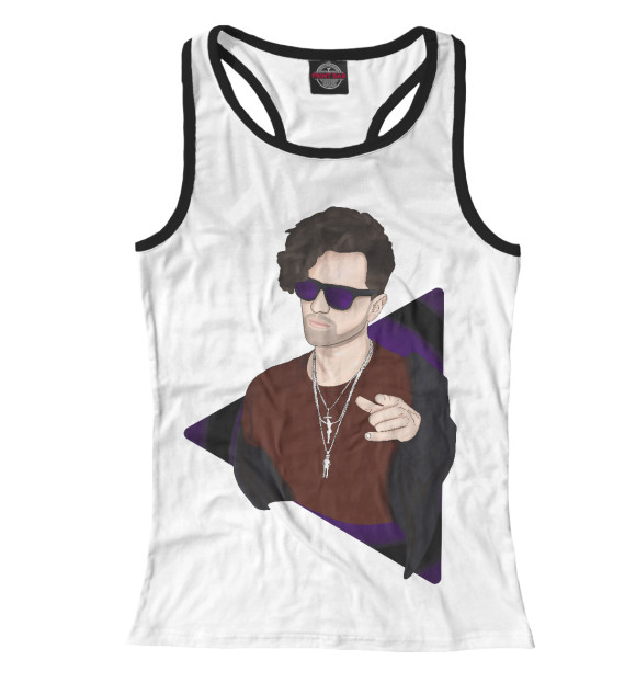 Женская майка-борцовка с изображением ЛСП цвета Белый