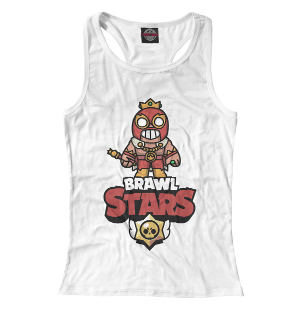 Женская майка-борцовка с изображением Brawl Stars цвета Белый