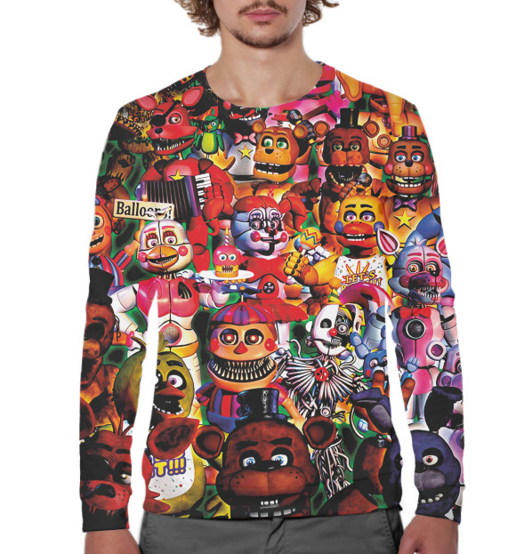Мужской свитшот с изображением fnaf цвета Белый