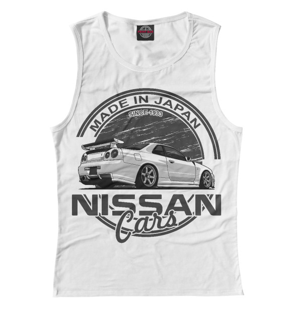 Майка для девочки с изображением Nissan цвета Белый