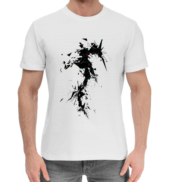 Мужская хлопковая футболка с изображением Abstraction цвета Белый