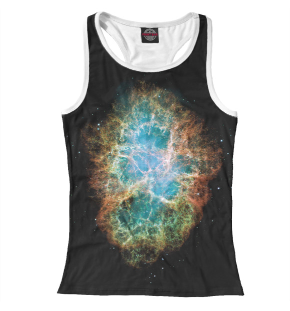 Женская майка-борцовка с изображением Глубина космоса цвета Белый