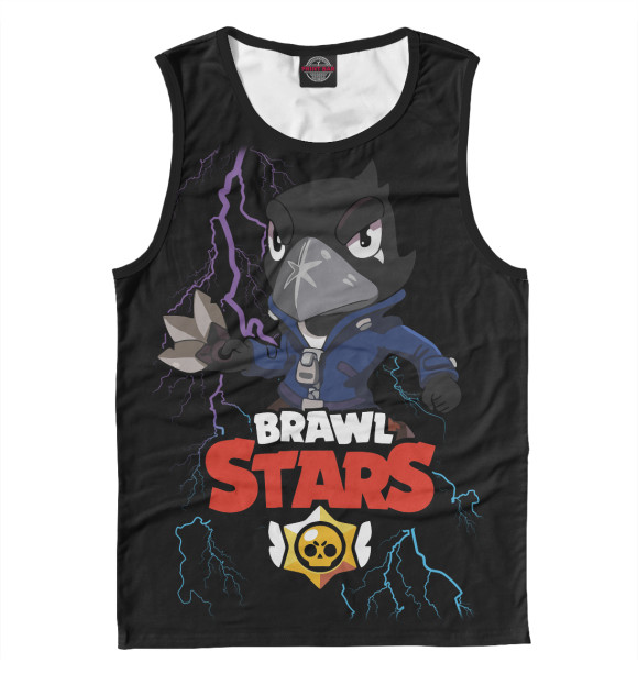 Мужская майка с изображением Brawl Stars Crow цвета Белый