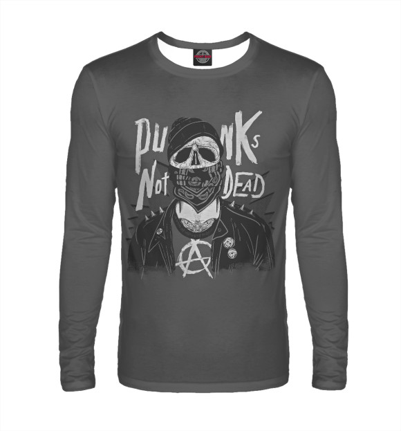 Мужской лонгслив с изображением Punk’s Not Dead цвета Белый