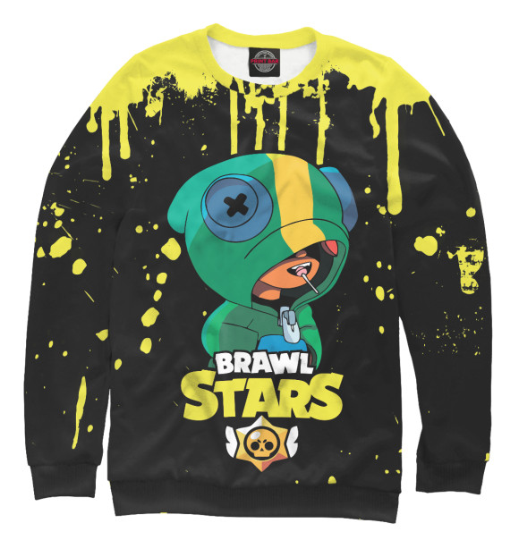 Свитшот для девочек с изображением Brawl Stars Leon цвета Белый
