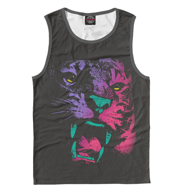 Мужская майка с притом Тигр цвета Белый Мужская майка с изображением Тигр цвета Белый