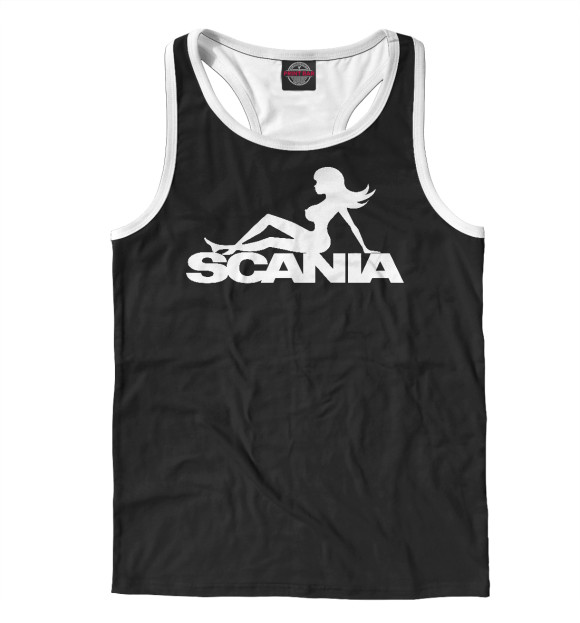 Мужская майка-борцовка с изображением SCANIA цвета Белый