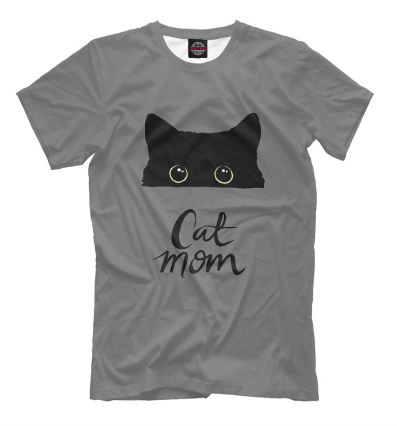 Мужская футболка с изображением Cat Mom цвета Белый