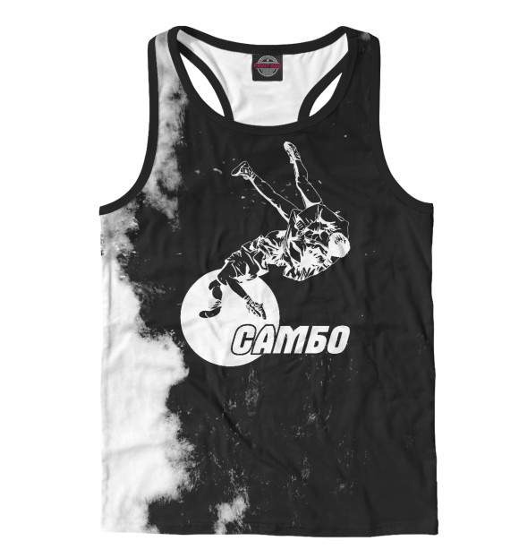 Мужская майка-борцовка с изображением Самбо цвета Белый