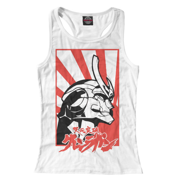 Женская майка-борцовка с изображением Gurren Lagann цвета Белый