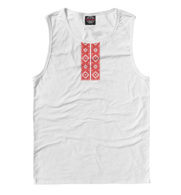 Мужская майка с изображением Вышиванка белорусская цвета Белый