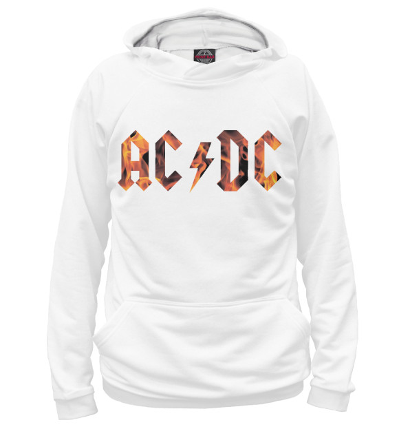 Женское худи с изображением AC/DC цвета Белый