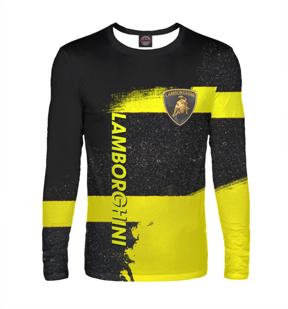 Мужской лонгслив с изображением Lamborghini  / Ламборджини цвета Белый