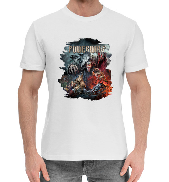 Мужская хлопковая футболка с изображением Powerwolf - The Sacrament Of Sin цвета Белый