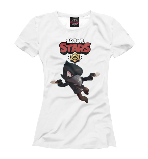 Женская футболка с изображением Brawl Stars Crow цвета Белый