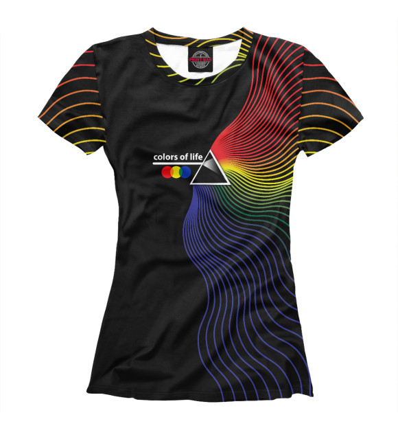 Футболка для девочек с изображением Color - краски жизни цвета Белый