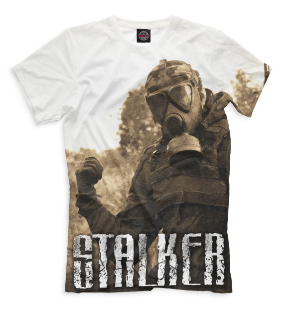 Мужская футболка с изображением S.T.A.L.K.E.R. цвета Молочно-белый