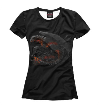 Женская футболка Чёрный Дракон