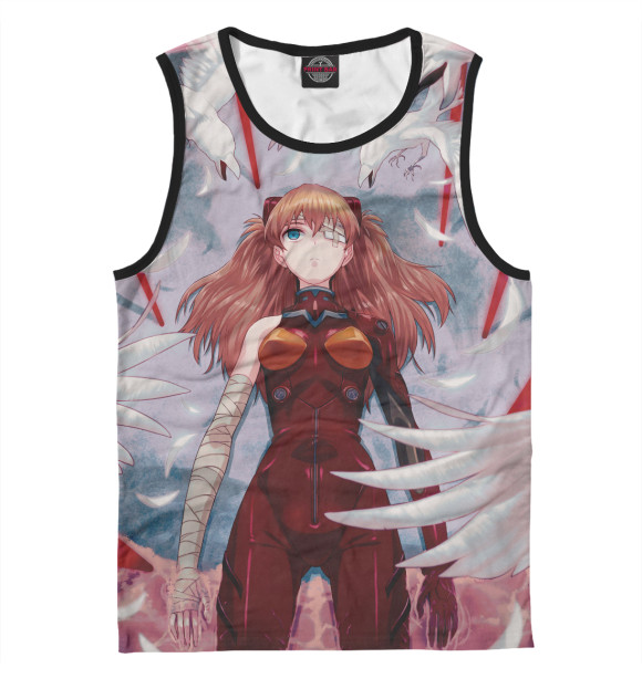 Майка для мальчика с изображением Evangelion Asuka 2 цвета Белый