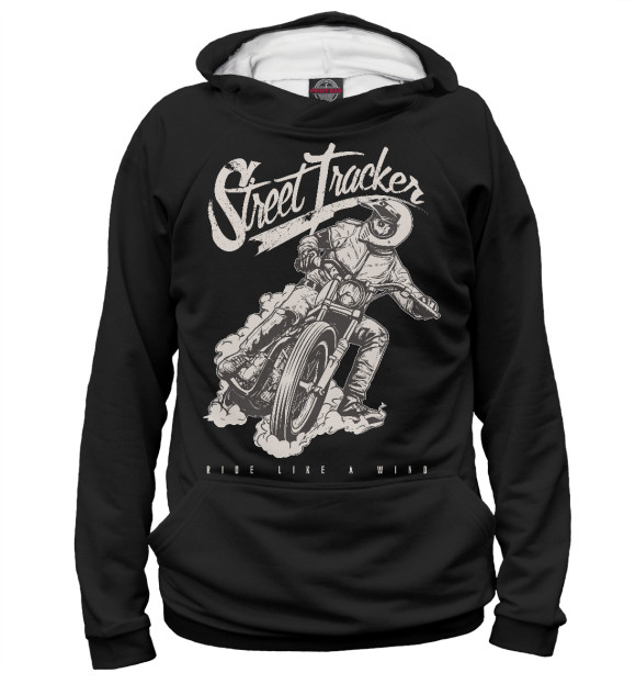 Женское худи с изображением Street tracker цвета Белый