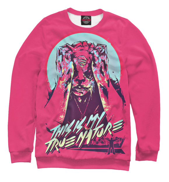 Свитшот для девочек с изображением Hotline Miami цвета Белый