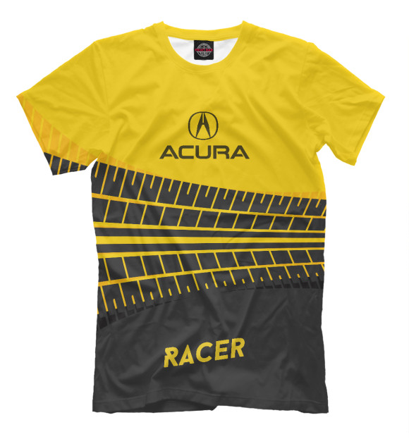 Мужская футболка с изображением Acura racer цвета Молочно-белый