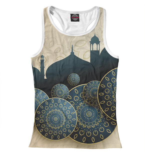 Женская майка-борцовка с изображением Mosque цвета Белый