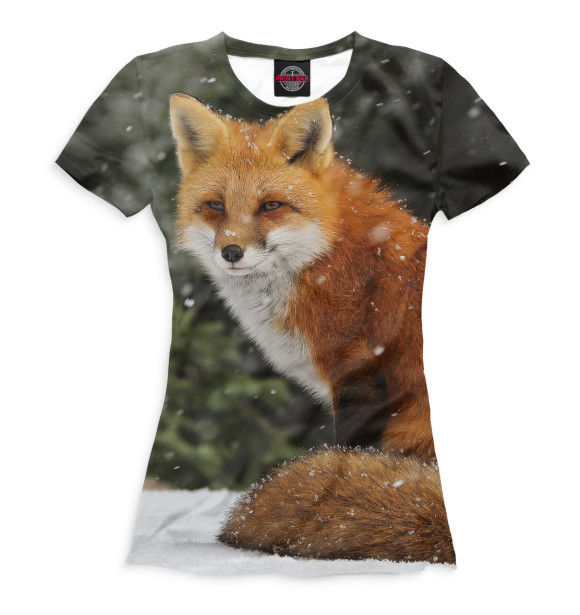 Женская футболка с изображением Лисы цвета Белый