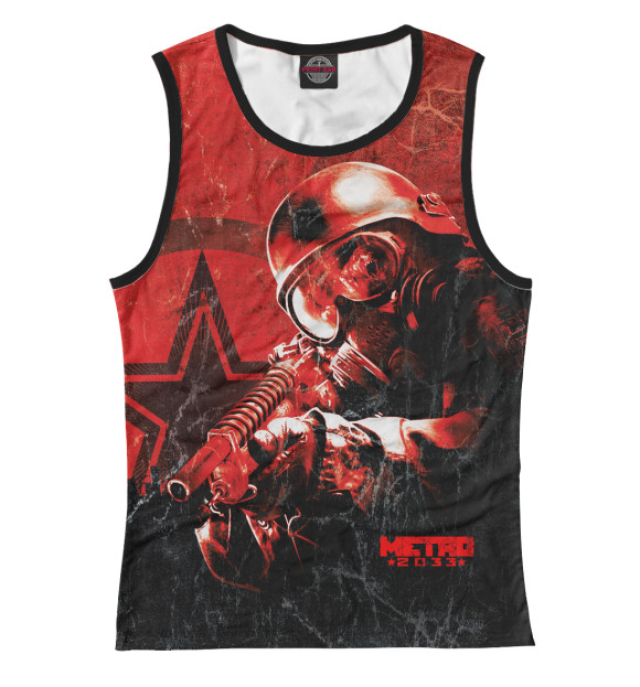 Майка для девочки с притом METRO 2033 цвета Белый Майка для девочки с изображением METRO 2033 цвета Белый