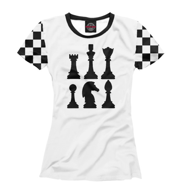 Женская футболка с изображением Chess цвета Белый