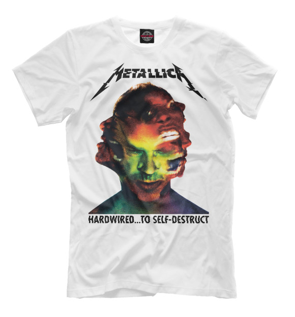 Мужская футболка с изображением Metallica Hardwired цвета Молочно-белый